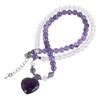 mookaitedecor Purple Amethyst Crystal Heart Necklace for Women Girl, Semi