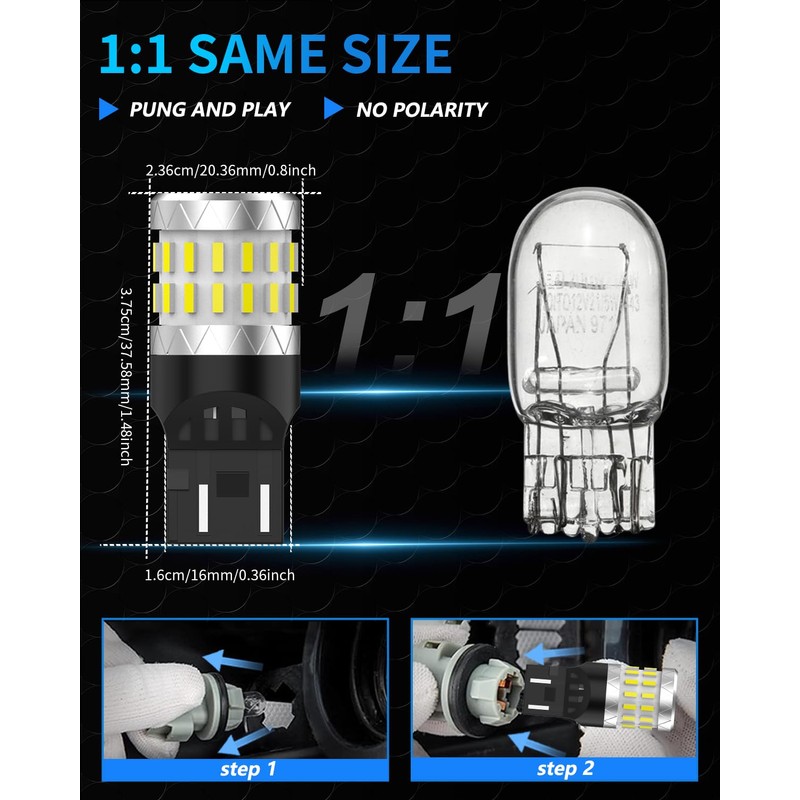 7443 7440 LED Brake Bulbs White, 7440 7441 7443 7444