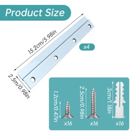 Z Clips for Hanging, Pack of 4 Picture Hangers for Heavy Pictures, 15 cm Wall Mounting, Hanging Rail, Z Profile, Aluminium French Cleat for Pictures, Mirrors, Frames