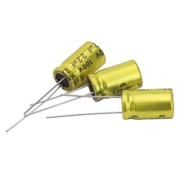 Cermant 10Pcs 2.2uF 100V Non-Polarized Electrolytic Capacitor 10x17mm(0.39x0.67in) NP for Audio Tweeter Frequency Divider Capacitor
