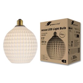 greenandco LED Design Lamp White Origami Dimmable E27 4.5 W 300 lm 3000 K Warm White CRI 90+ Flicker-Free 180° 230 V Sustainable PLA Biodegradable 140 x 182 mm