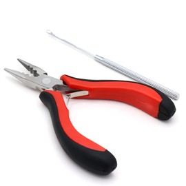 Hair Extension Tool Kit for Nano Beads Opener and Removal Three-hole Hair Plier Microlink Crochet Hook Needle for Professional Hair Styling