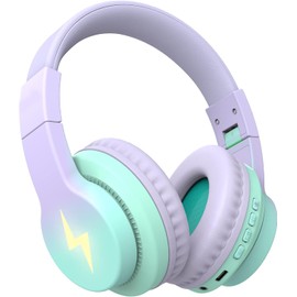 Xuuly Audífonos Inalámbricos para Niños Bluetooth 5.3, 45 Horas, Micrófono, Conexión Dual, Control de Volumen Seguro, Compatibles con Teléfono/Tablet/PC | Plegables para Escuela y Hogar