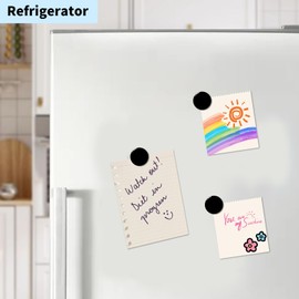 QOJOPU Fridge Magnets,10 Pack Strong Small Heavy Duty Magnets, Decorative Mini Cute Round Refrigerator Magnets for Whiteboard, Crafts, Fridge, Locker, Classroom, Office,Kitchen (Black)