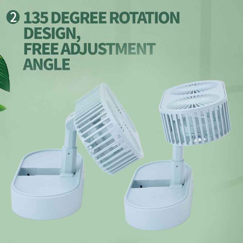Desktop Double Fan Dual Motor 135° Angle Adjustable Handheld Fan