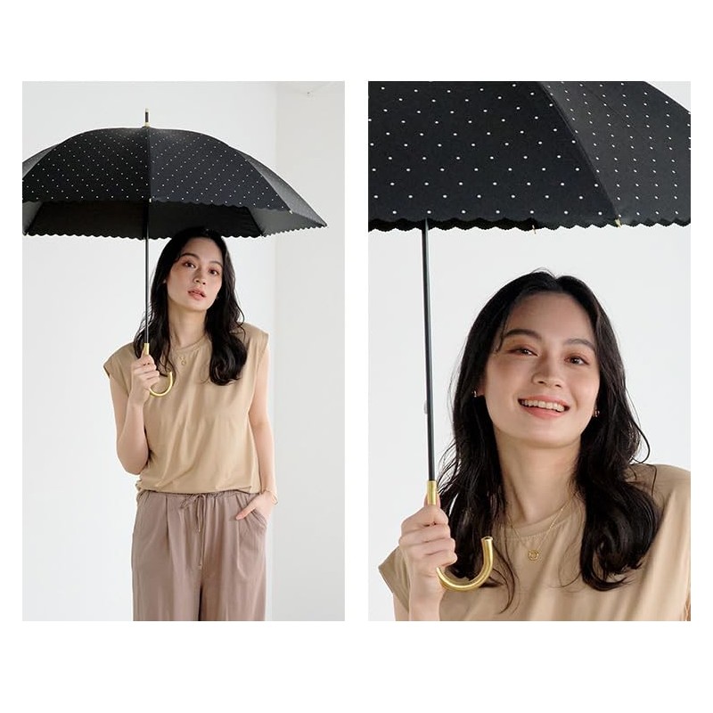[2025] Wpc. Parasol Light Shielding Dot Flower Point Mini Black