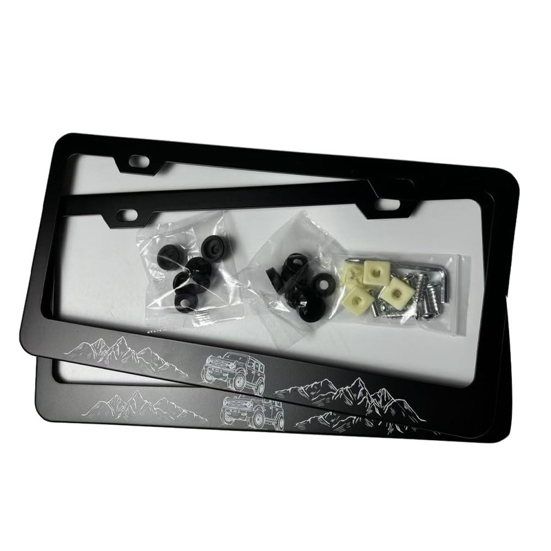 License Plate Frame,2 Pack Metal License Plate Frames Premium Aluminum
