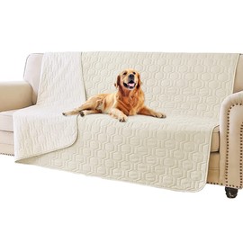 Tcksstex Waterproof and Anti-Slip Dog Bed Cover and Pet Blanket Sofa Pet Bed Mat ，car Incontinence Mattress Protectors Furniture Couch Cover for Most Cats Dogs, Pets（68x82- Ivory）