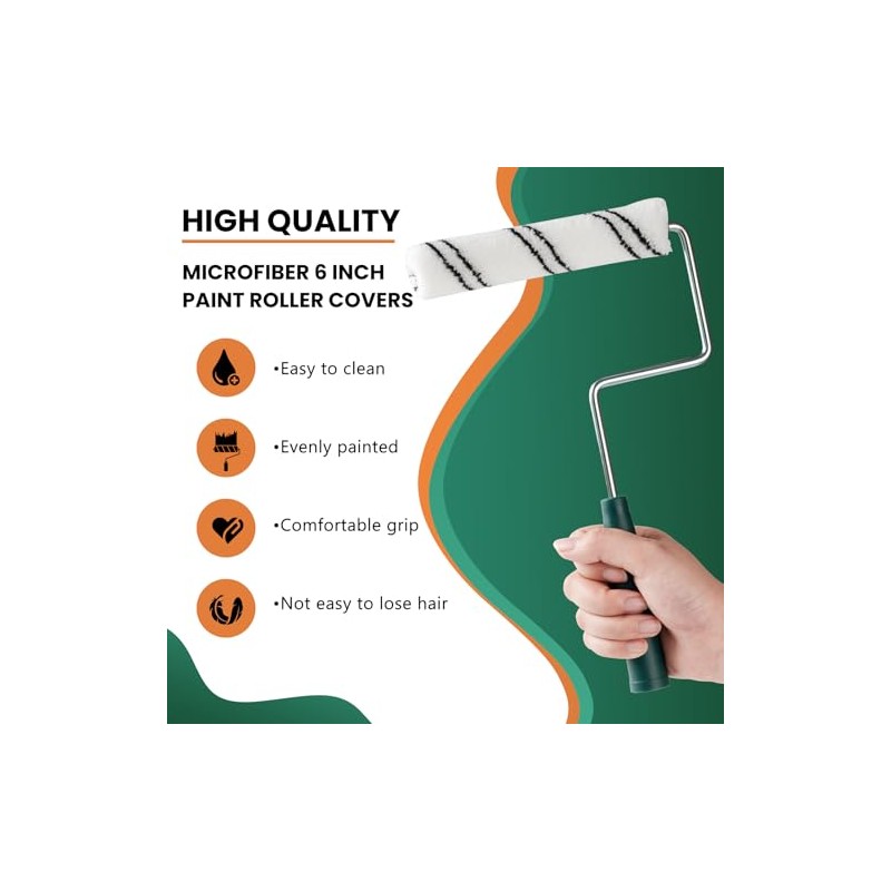 Paint Roller Covers, 20 Pack 6 Inch Microfiber Paint Roller