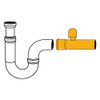 HAAS 2124 Bath Siphon Extension Pipe DN30/32 Extension Piece Chrome-Plated