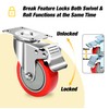 MaxxHaul 50687 4" Heavy Duty Locking Swivel Casters with Brakes,