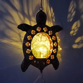 Turtle Solar Wind Chimes for Outside Crackle Glass Ball Waterproof Wind Chimes Outdoor Garden Decor Birthday Unique Gifts for Women Mom Grandma Windchimes Gardening