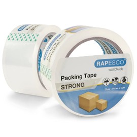 Rapesco Rapesco 1697 Starkes Klebeband 50 mm x 60 m, Transparent, 2 Stck