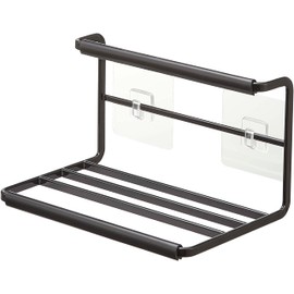 Yamazaki 7759 Film Hook, Wide Jug Bottle Holder, S, Black, Main Unit: Approx. W 7.1 x D 4.8 x H 4.2 inches (18 x 12.2 x 10.7 cm) (not including film hooks), Tower, Drainer, Kitchen Panel, Sink Inside, Easy Installation