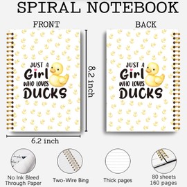 Guymn Duck Notebook, Duck Lover Gifts Journal, Animal Lover Gifts for Women Journal, Cute Ducks Hardcover Spiral Notebooks 5.5x8.3 Inch