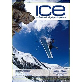 50 Sheets ICE 8x6 190gsm Single Sided Matte (Matt) Photo Paper