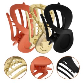 Baluue 3pcs Simple French Barrette Hair Clips for Women Flat Decorative Barrettes Jelly Green and Matte Orange Versatile Hair Accessories for Elegant Updos and Everyday Styles