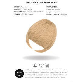 Bangs Hair Clip in Bangs Hair Extensions Synthetic Flat Bang with Temples Front Face Fringe Bangs Hair Pieces for Women Dark Ash Blonde