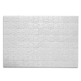 White Blank Puzzle Design and Paint Yourself - Blank Puzzle with 120 Pieces, 29 x 20 cm - Glossy Surface with Glitter Particles