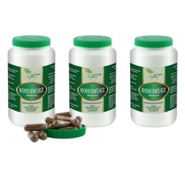 Vita Ideal Vegan® Rose Root - Root 3 x 360 Capsules - Rhodiola Pink - Daily Serving 840 mg Rose Root Root, Natural, Vegetable & No Additives