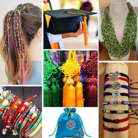 PH PandaHall 600 Yards 1mm Rattail Cord Nylon String Satin Cord 20 Colors Silk Cord Beading String for Necklace Friendship Bracelet Beading Macramé Kumihimo Chinese Knot Dream Catchers Braid Hair