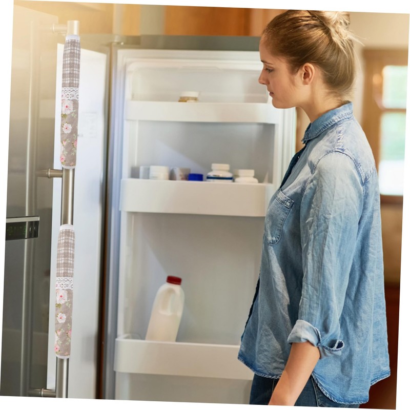 DOITOOL Fashionable Fridge Handle Covers 1 Pair Static Refrigerator Door
