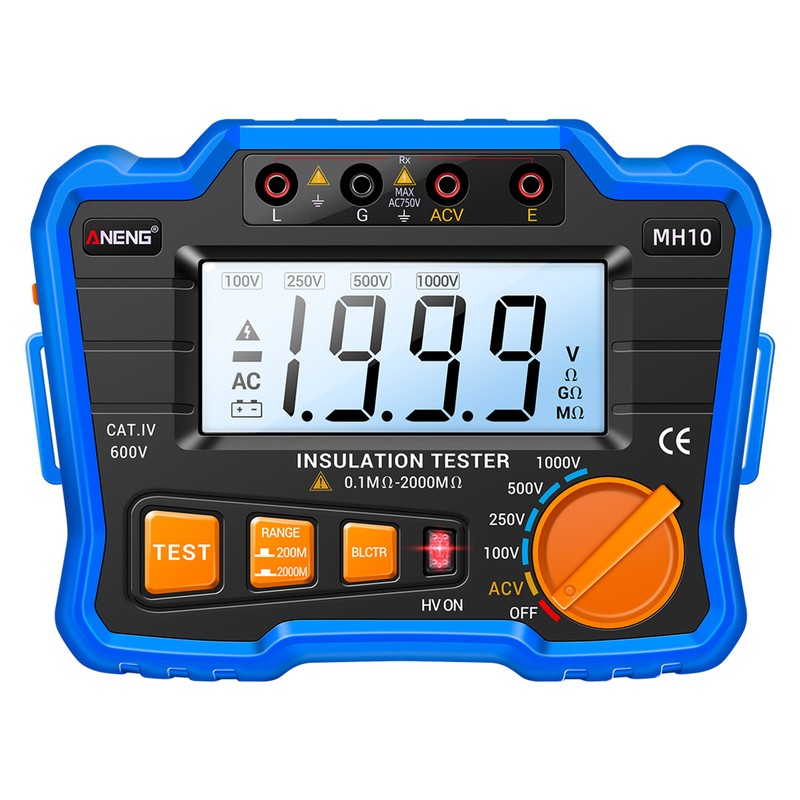 Insulation Resistance Tester 100V/ 250V/ 500V/ 1000V Resistance Tester with