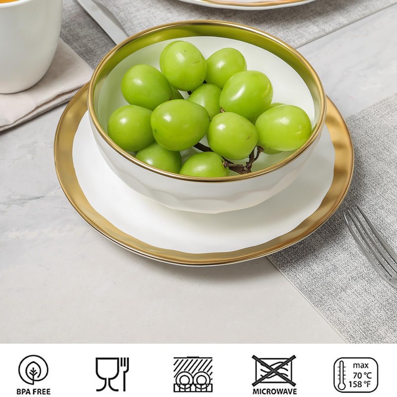 vicrays Ceramic Salad Bowls Set for Kitchen, Serving - 24