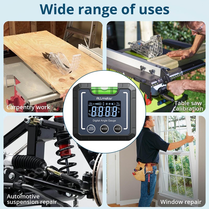 ALLmeter Digital Angle Gauge,0.05° High Precision Inclinometer with Magnetic Base