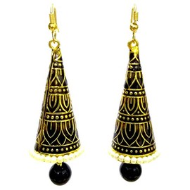 Desi Hawker Meenakari Minakari Hand Painted Made Earring Bali Jhumki Jhumka Jewelry Drop Dangle Long Cone Chandelier ni-294