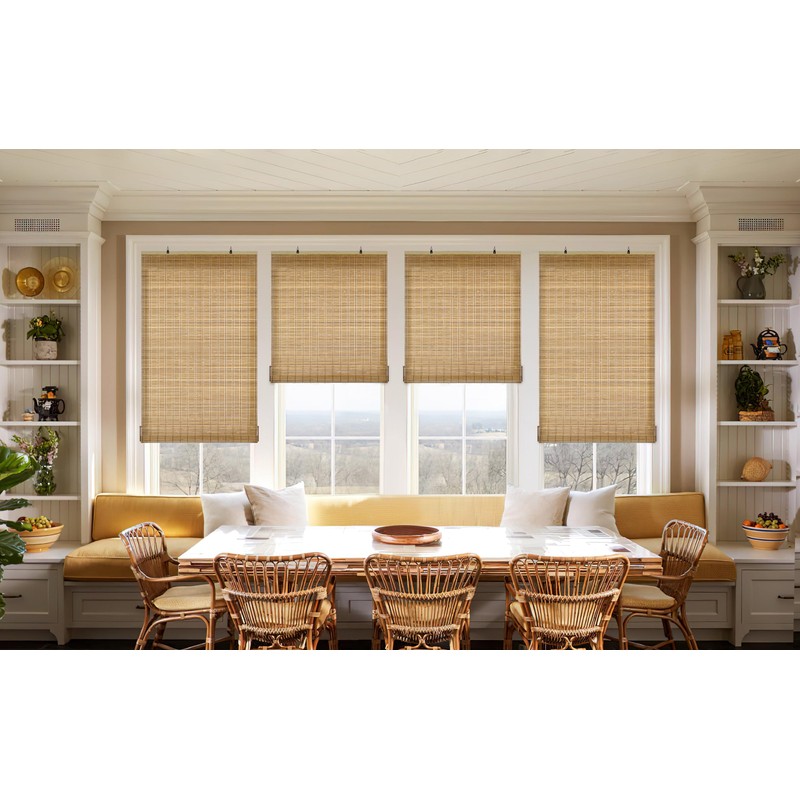 Cordless Bamboo Blinds, 35"x48", Brown206