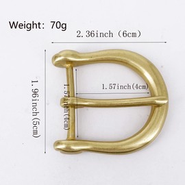 LAXPICOL 1.5"(38mm) Heavy Duty Roller Buckle Solid Brass Single Prong Saddle Belt Buckle