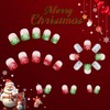 24Pcs Christmas Short Press on Nails Square Fake Nails Snowflake