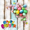 O-Kinee Easter decoration: Plastic Easter Eggs with Ribbon Colourful for
