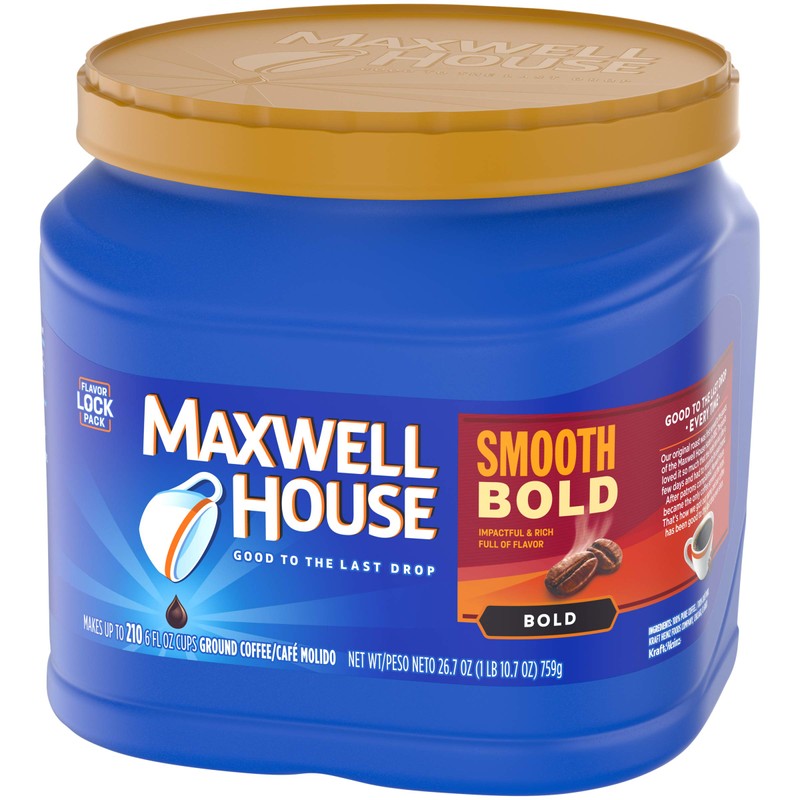 Maxwell House Smooth Bold Roast Ground Coffee (26.7 oz Canister)