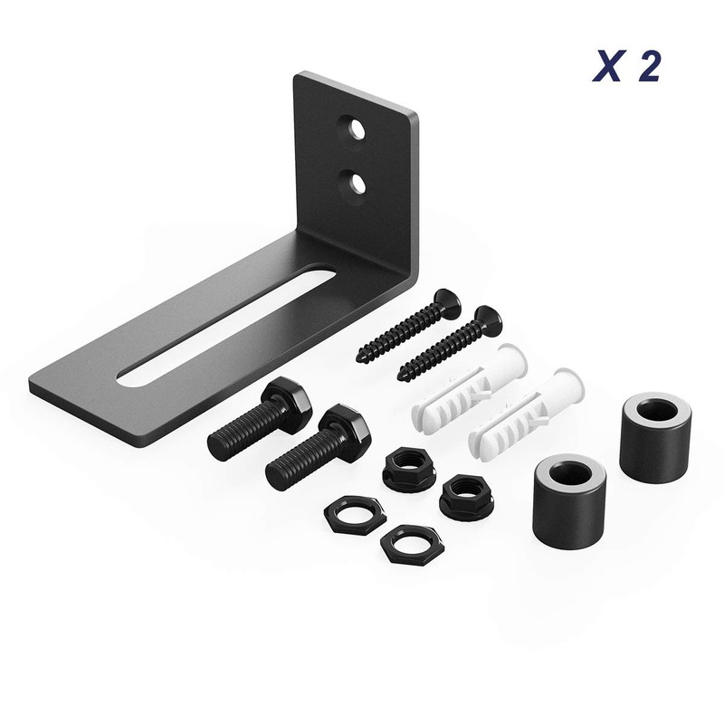 SMARTSTANDARD Sliding Barn Door Bottom Adjustable Floor Guide Roller, Black,