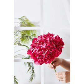 KISLOHUM Artificial Hydrangea Flowers Fuchsia 10 Heads Hydrangea Silk Flowers Head for Wedding Centerpieces Bouquets DIY Floral Decor Home Decoration with Long Stems