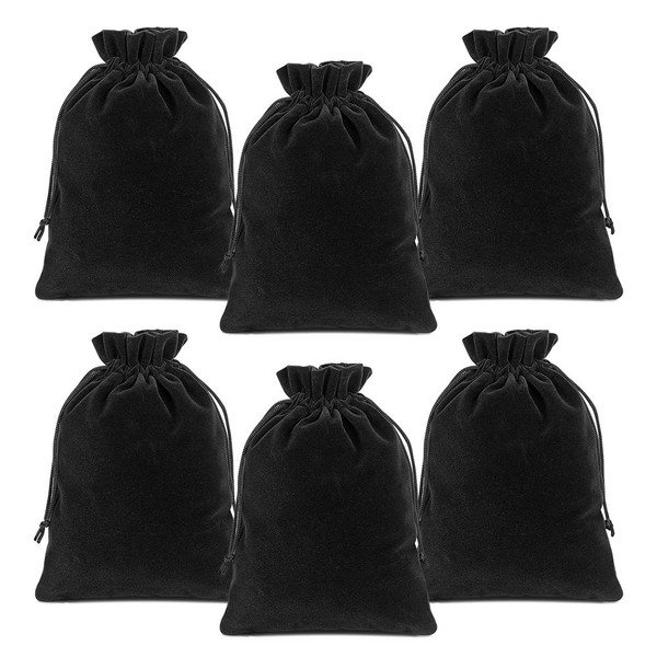 Lucky Monet 25/50/100PCS Velvet Drawstring Bags Jewelry Pouches for Christmas Birthday Party Wedding Favors Gift Candy Headphones Art and DIY Craft (25Pcs, Black, 2.8” x 3.5”)