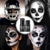 BOBISUKA Black White Face Paint Stick with Setting Powder Set,