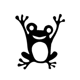 Joyful Frog Hands Raised NOK Decal Vinyl Sticker |Cars Trucks Laptop|Black |4.2 x 3.8 in|NOK1357