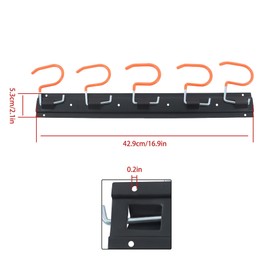 elfinrm 68 in All Metal Garden Tool Organizer, Garage Wall Organizer with Hooks, Adjustable Garage Organizers and Storage for Broom Rake Holder Shovel