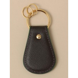 SHIPS 110040005 Leather 2-Tone Key Chain for Men, Dark Gray1
