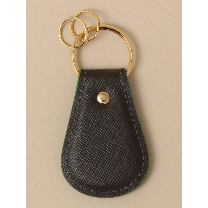 SHIPS 110040005 Leather 2-Tone Key Chain for Men, Dark Gray1