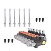 findmall Hydraulic Valve Hydraulic Directional Control Valve Double Acting Valve 6 Spool 13 GPM 3600 PSI SAE Ports for Small Tractors Tractors Loaders Log Splitters