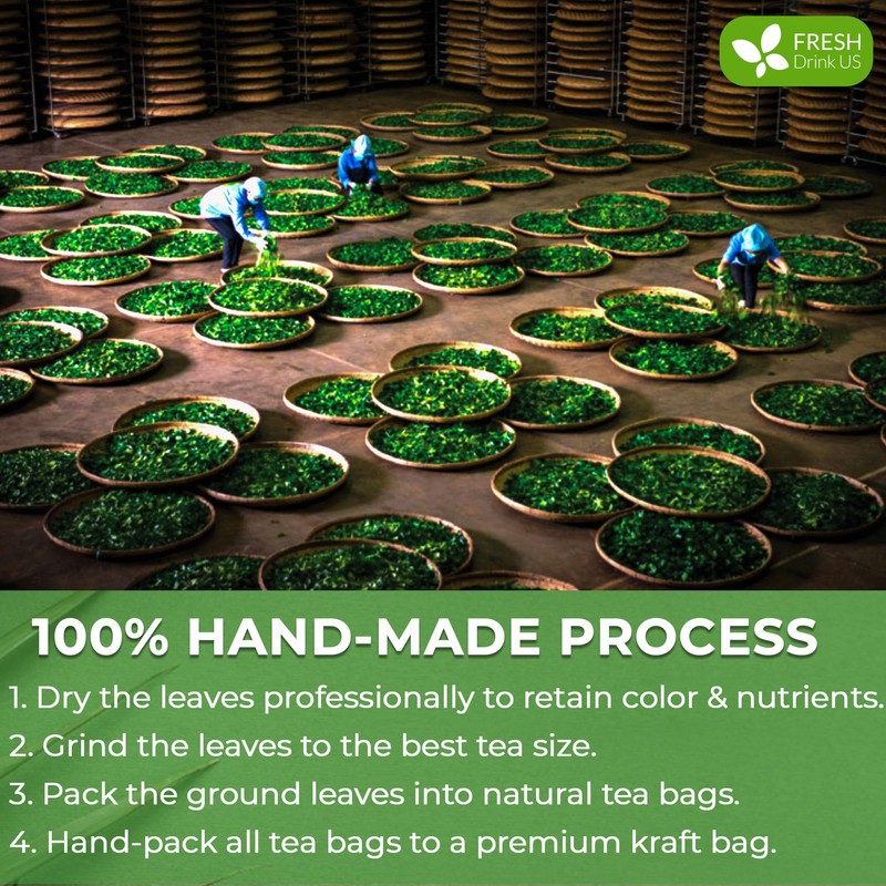 FreshDrinkUS, Premium 60 Moringa Leaf Tea Bags, 100% Natural &