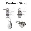 2 Pcs M15 Single Pulley Block and Two Pulley, 304