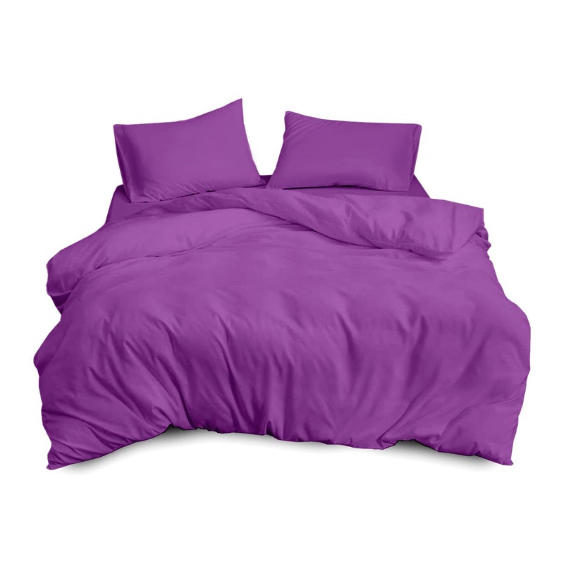 Sapphire Collection Plain Duvet Cover With Pillow Case Non Iron