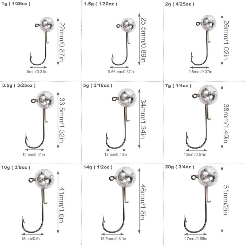 Jig Heads for Rubber Fish Fishing Jig Hook with Round