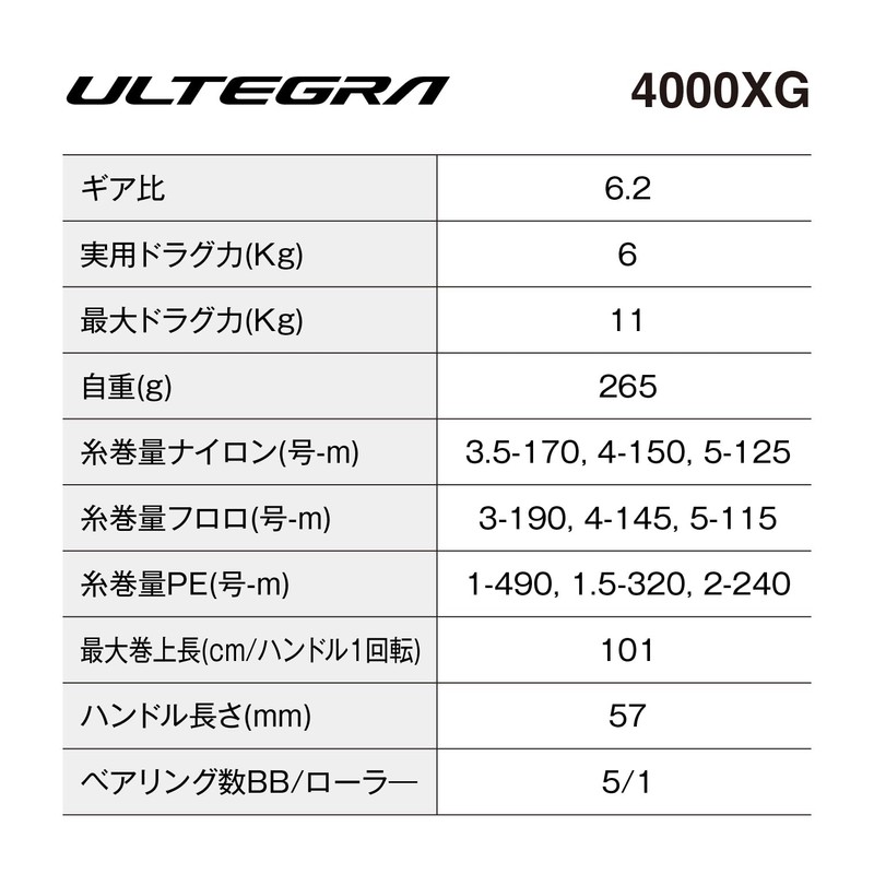 Shimano 25 Ultegra 4000XG Spinning Reel