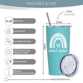 Dyvxuqe Medical Assistant Gifts, Best Medical Assistant Gifts, Gift Ideas for Medical Assistant, Ma Appreciation Gifts, Medical Assistant Accessories, Ma Gifts for Women Tumbler 20oz